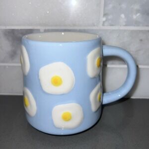 Coffee Mug Blue With Fried Eggs